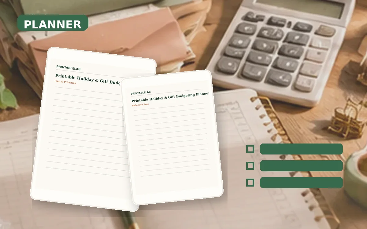 Printable Holiday & Gift Budgeting Planner cover