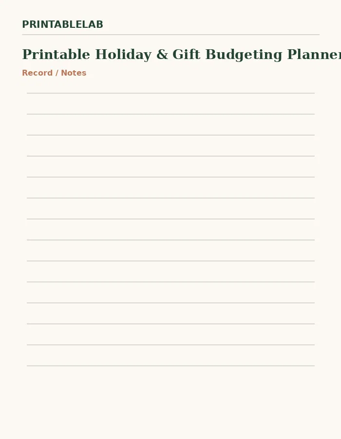 Printable Holiday & Gift Budgeting Planner preview 4