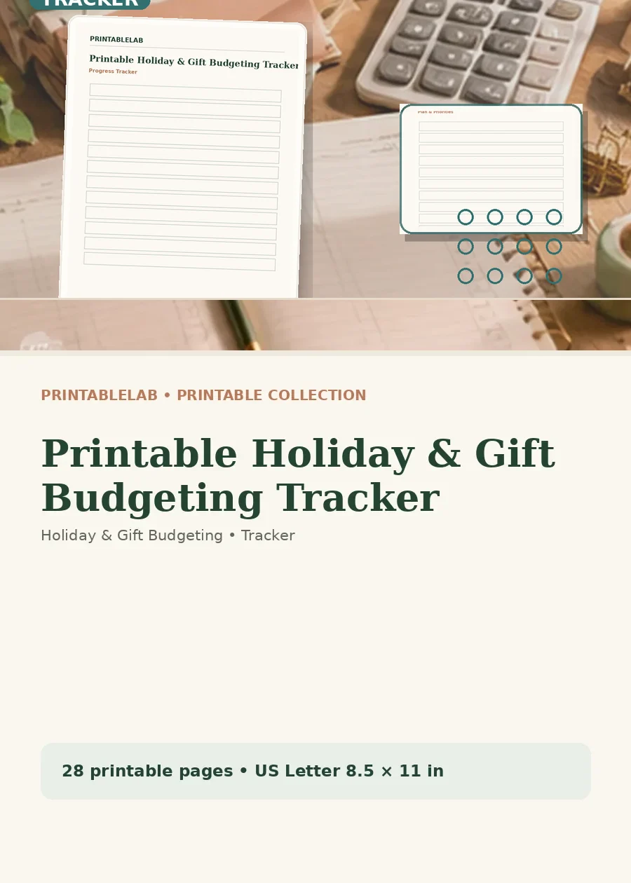 Printable Holiday & Gift Budgeting Tracker cover