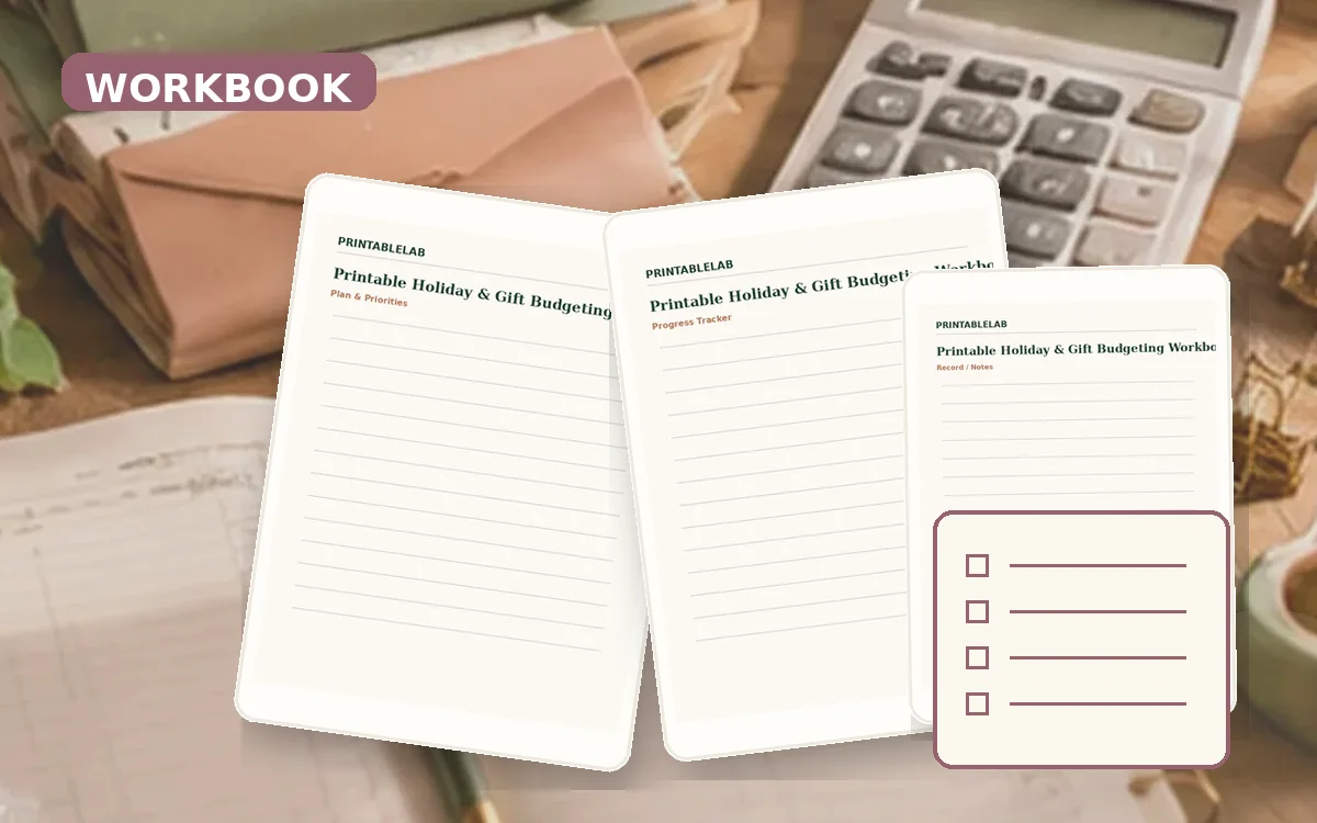 Printable Holiday & Gift Budgeting Workbook cover