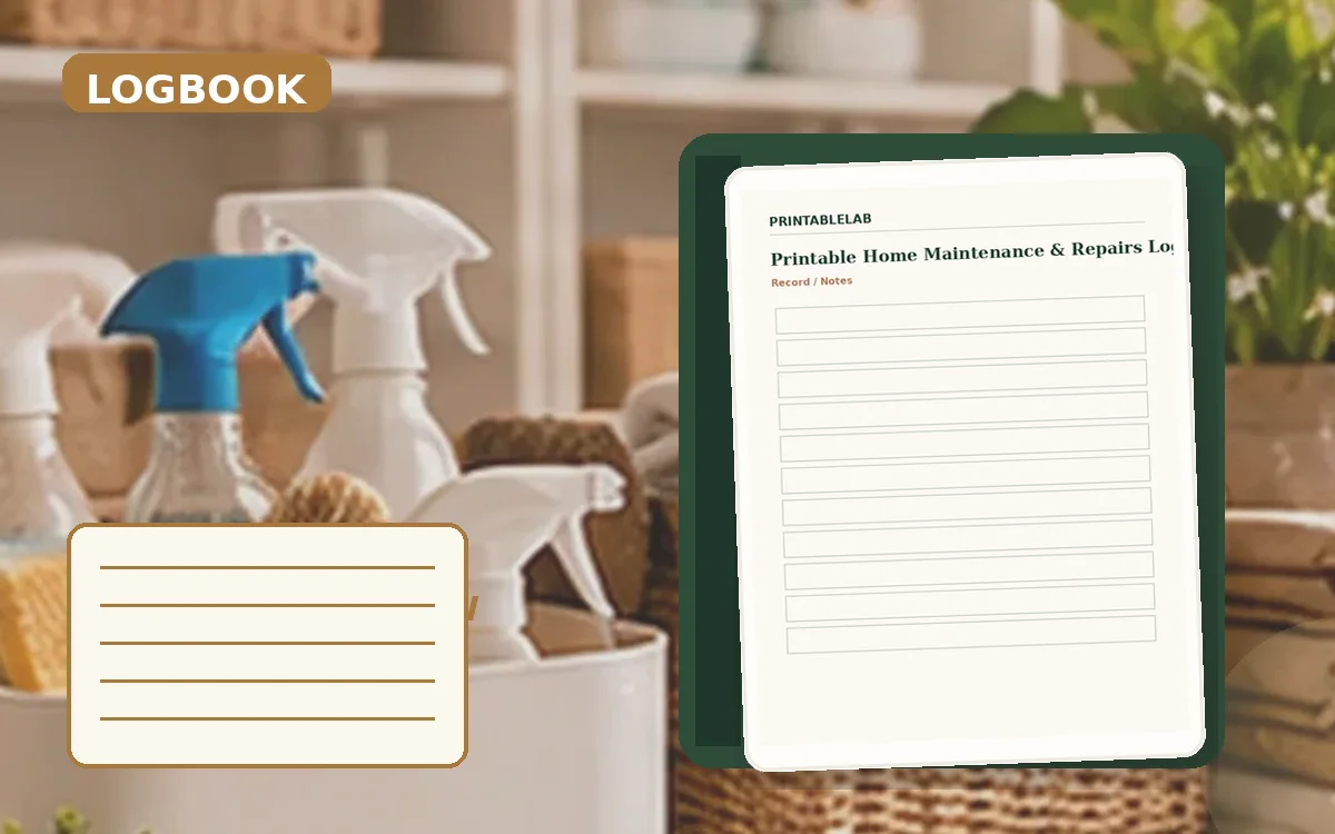 Printable Home Maintenance & Repairs Logbook cover