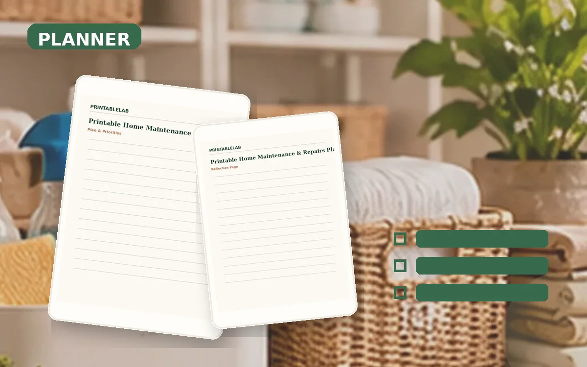 Printable Home Maintenance & Repairs Planner cover