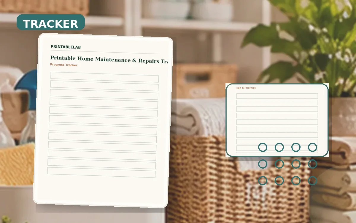 Printable Home Maintenance & Repairs Tracker cover