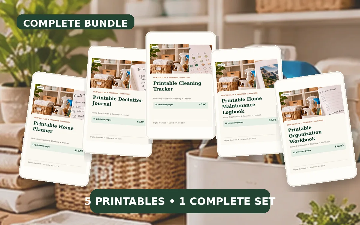 Complete Home Organization & Cleaning Printable Bundle cover