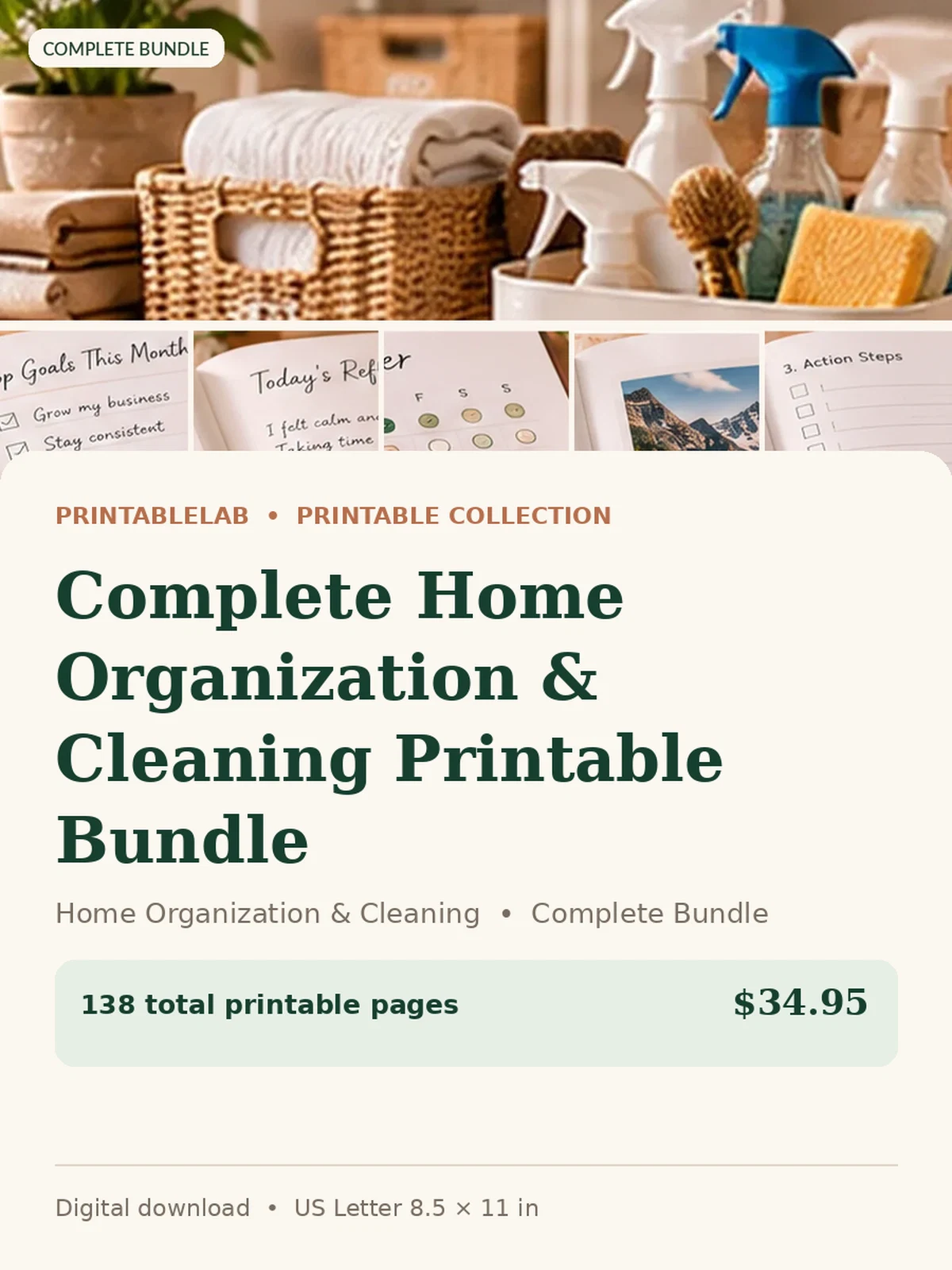 Complete Home Organization & Cleaning Printable Bundle preview 1