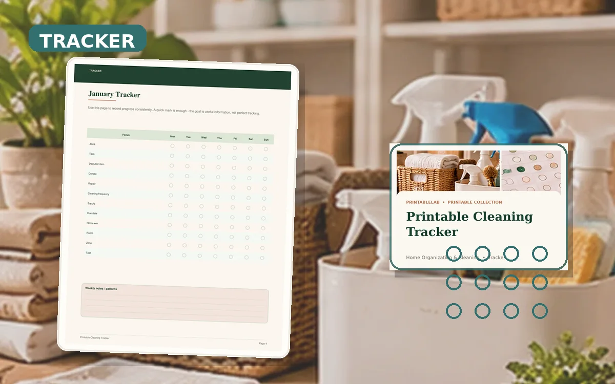 Printable Cleaning Tracker cover