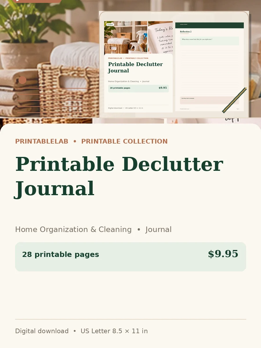 Printable Declutter Journal cover