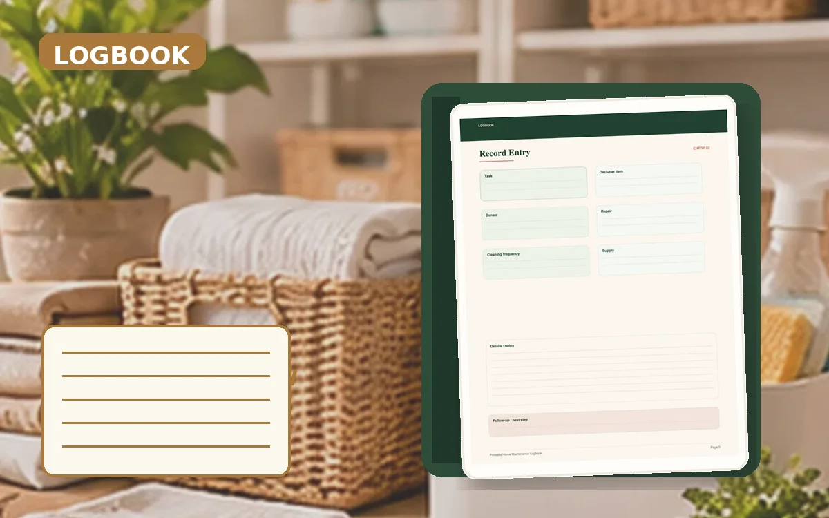 Printable Home Maintenance Logbook cover