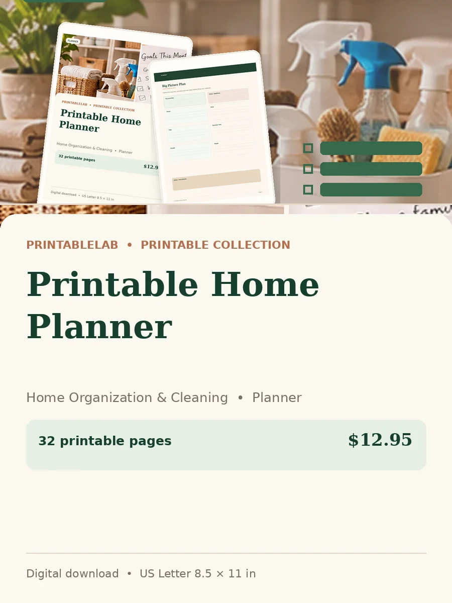 Printable Home Planner cover