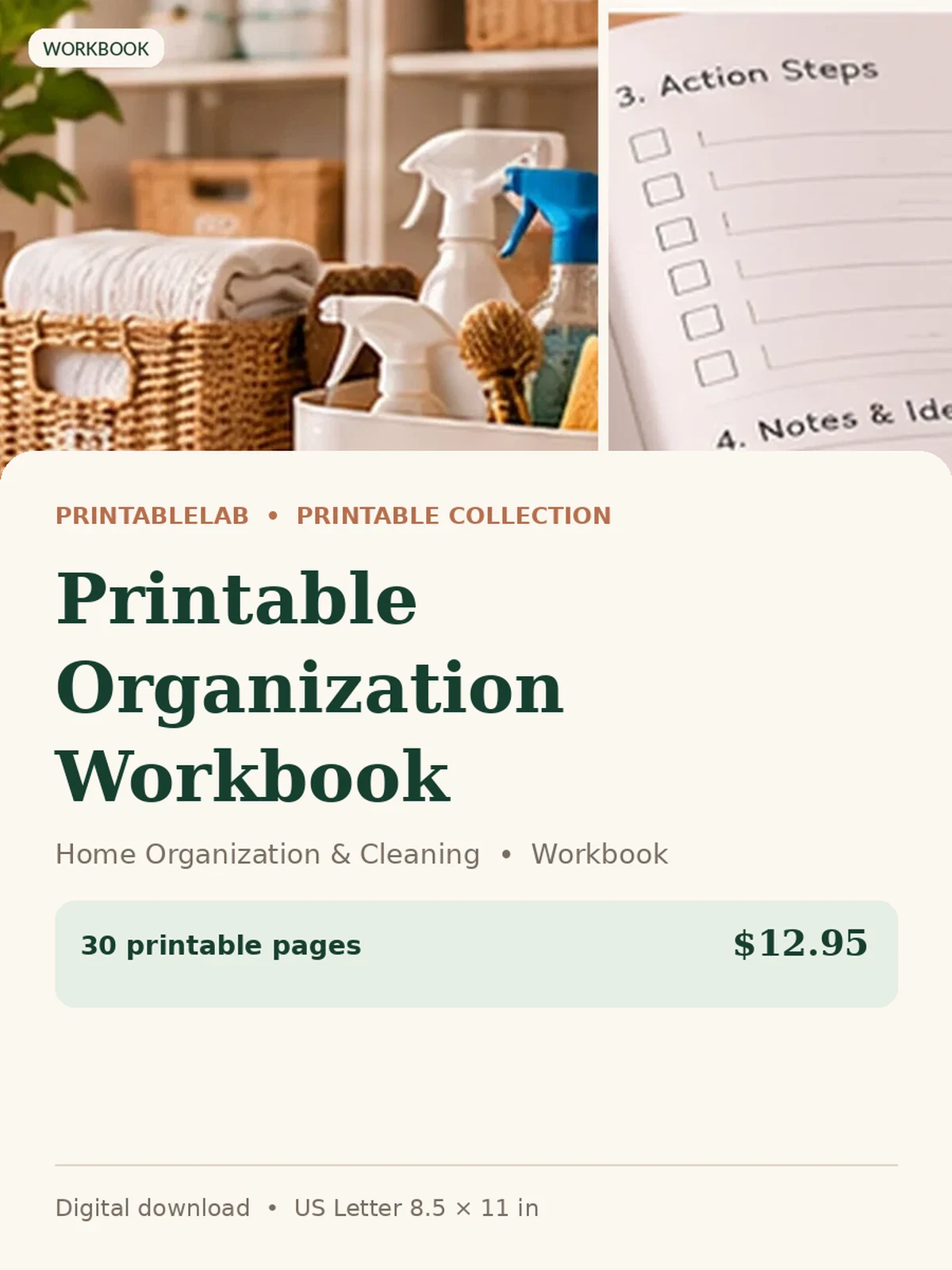 Printable Organization Workbook preview 1