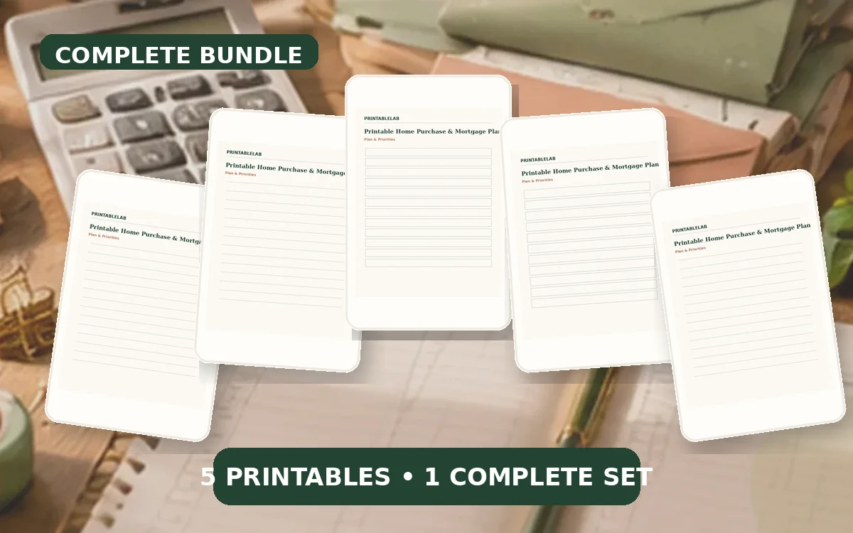 Complete Home Purchase & Mortgage Planning Printable Bundle cover