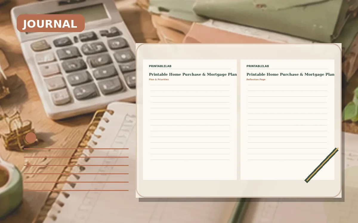 Printable Home Purchase & Mortgage Planning Journal cover