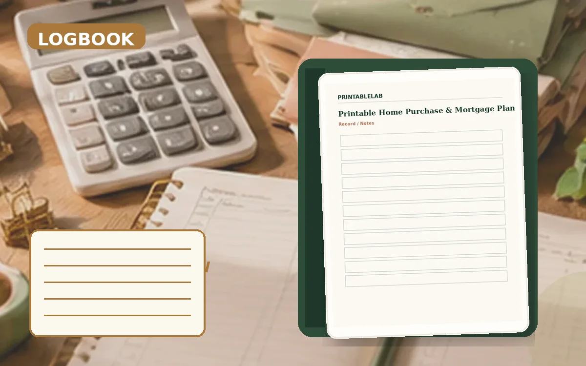 Printable Home Purchase & Mortgage Planning Logbook cover