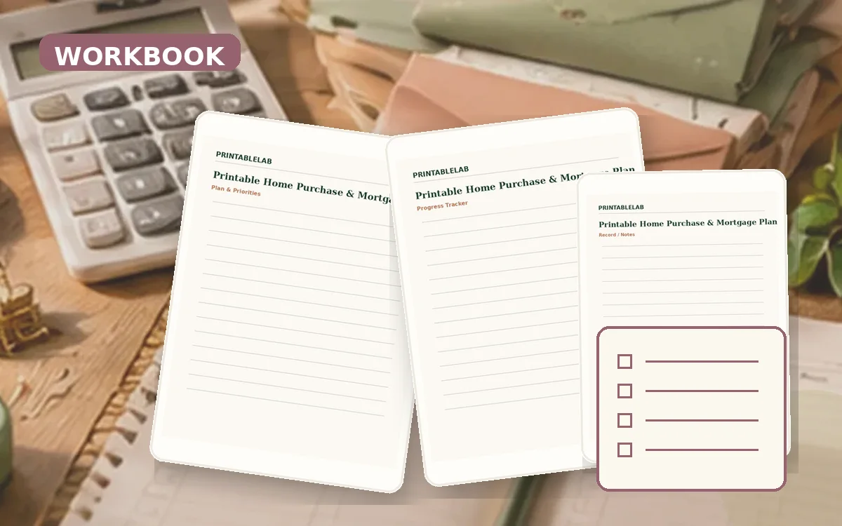 Printable Home Purchase & Mortgage Planning Workbook cover