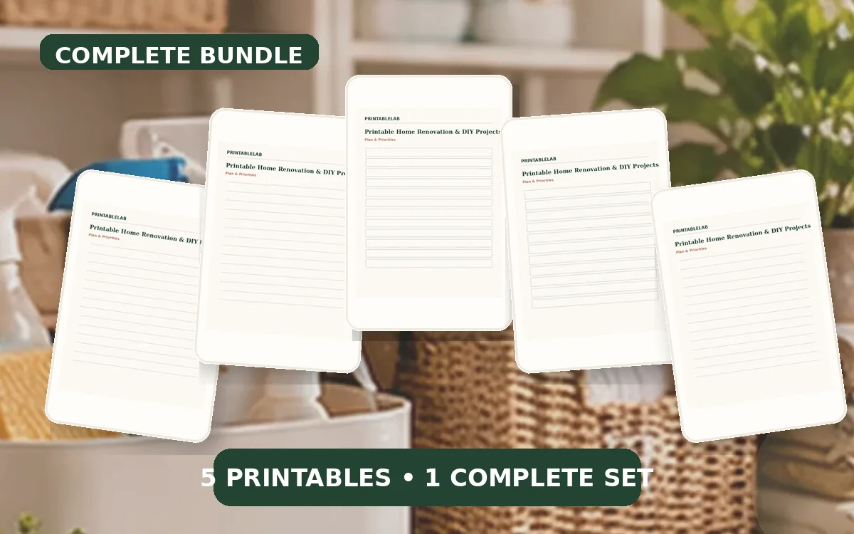 Complete Home Renovation & DIY Projects Printable Bundle cover