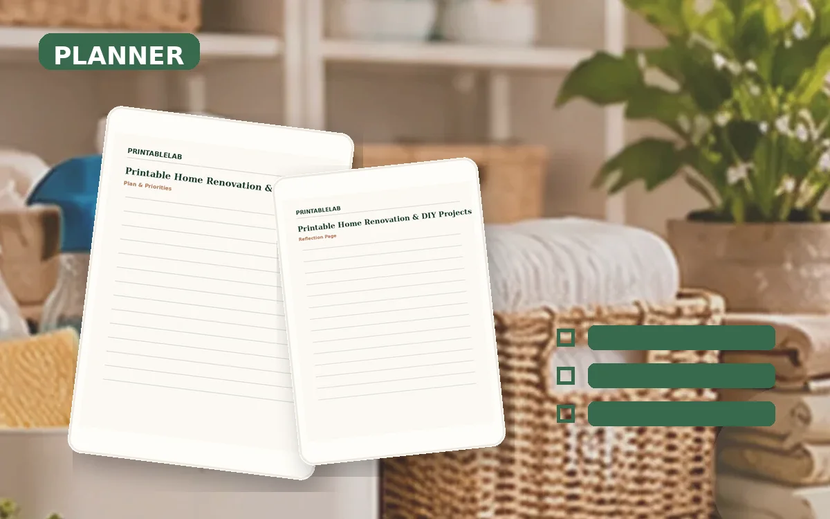 Printable Home Renovation & DIY Projects Planner cover