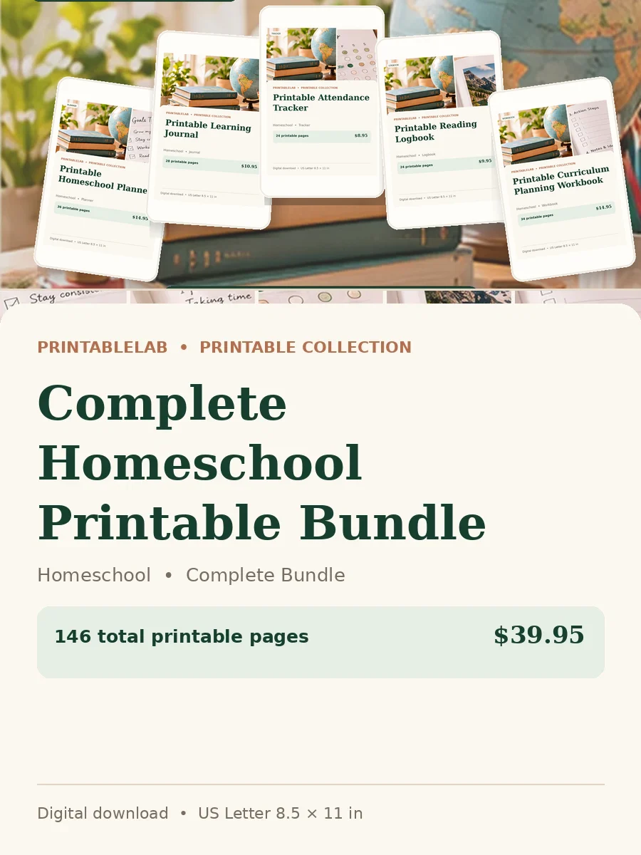 Complete Homeschool Printable Bundle cover