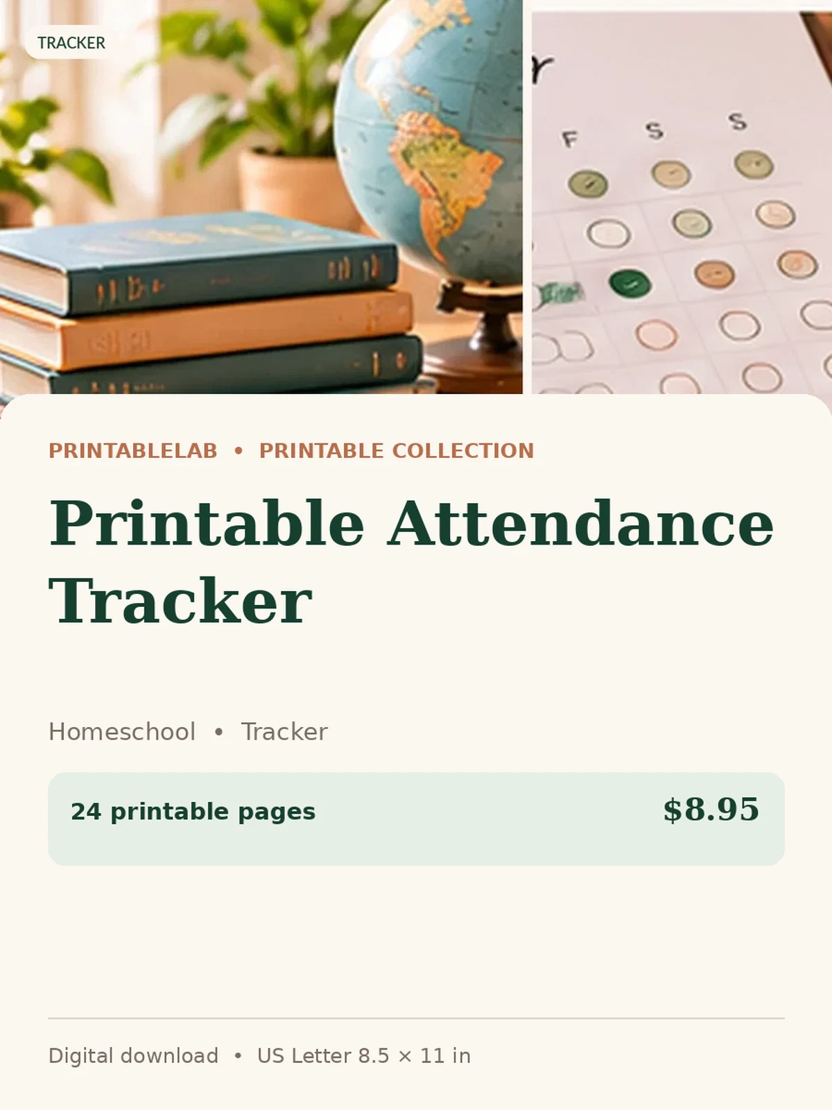 Printable Attendance Tracker preview 1