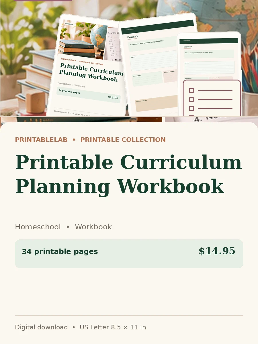 Printable Curriculum Planning Workbook cover