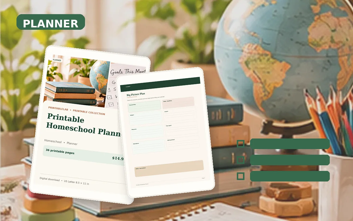 Printable Homeschool Planner cover