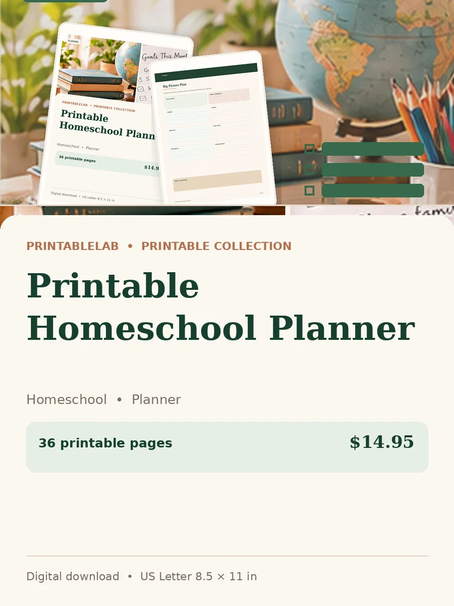 Printable Homeschool Planner cover