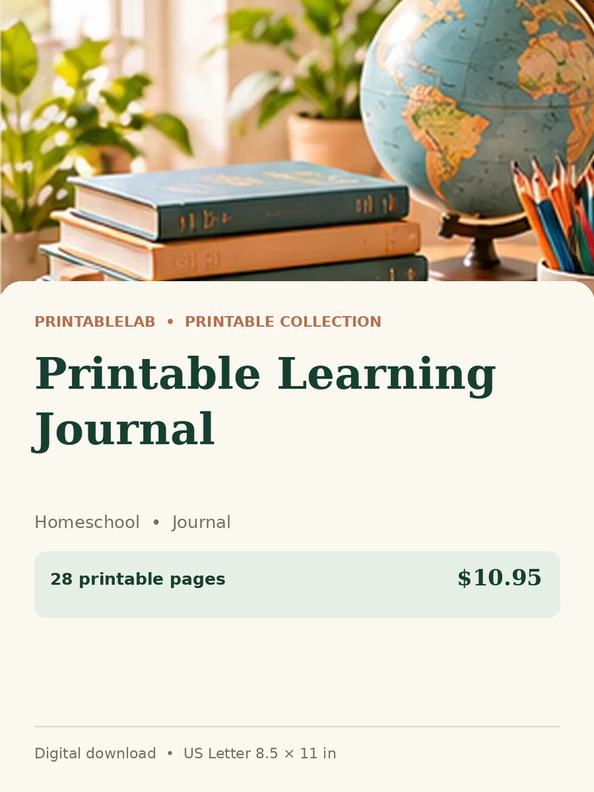 Printable Learning Journal preview 1