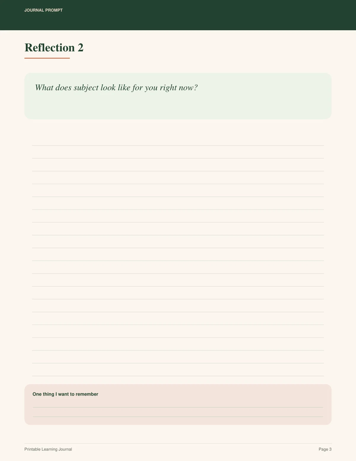 Printable Learning Journal preview 2