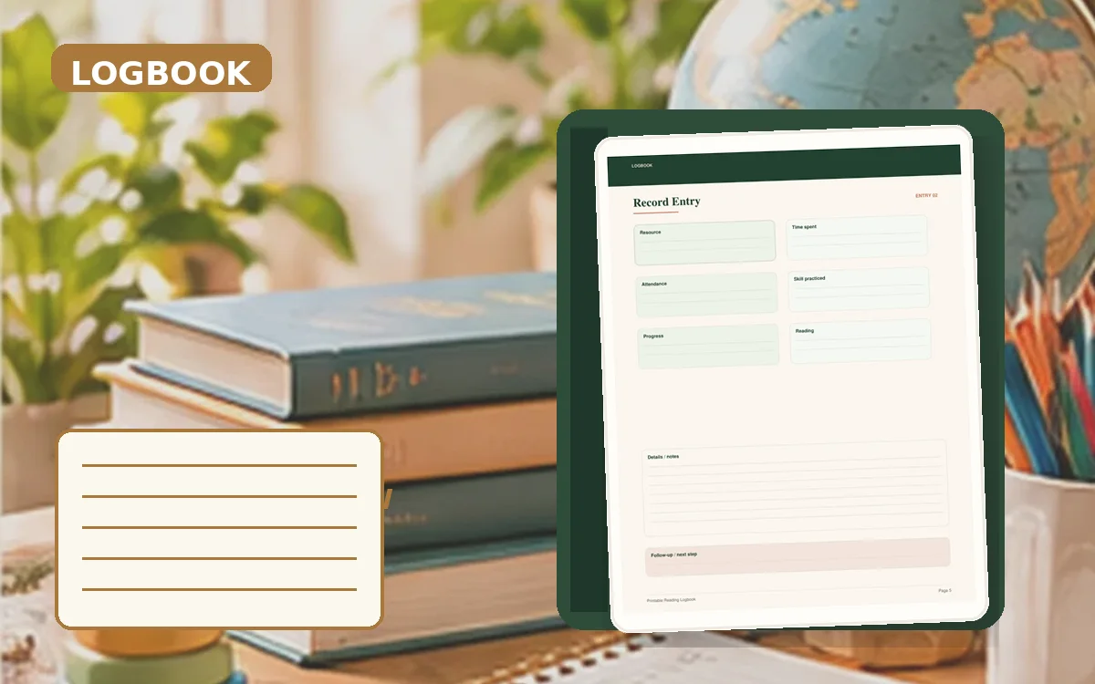 Printable Reading Logbook cover