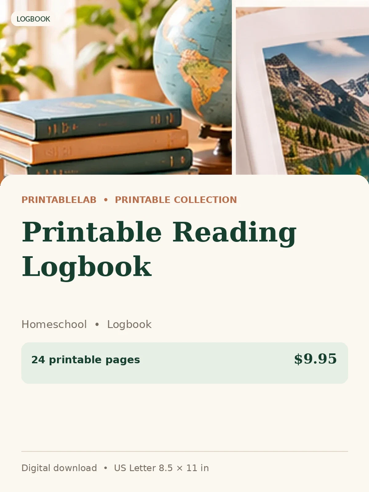 Printable Reading Logbook preview 1