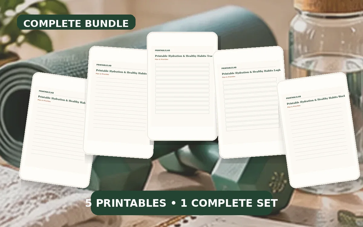 Complete Hydration & Healthy Habits Printable Bundle cover