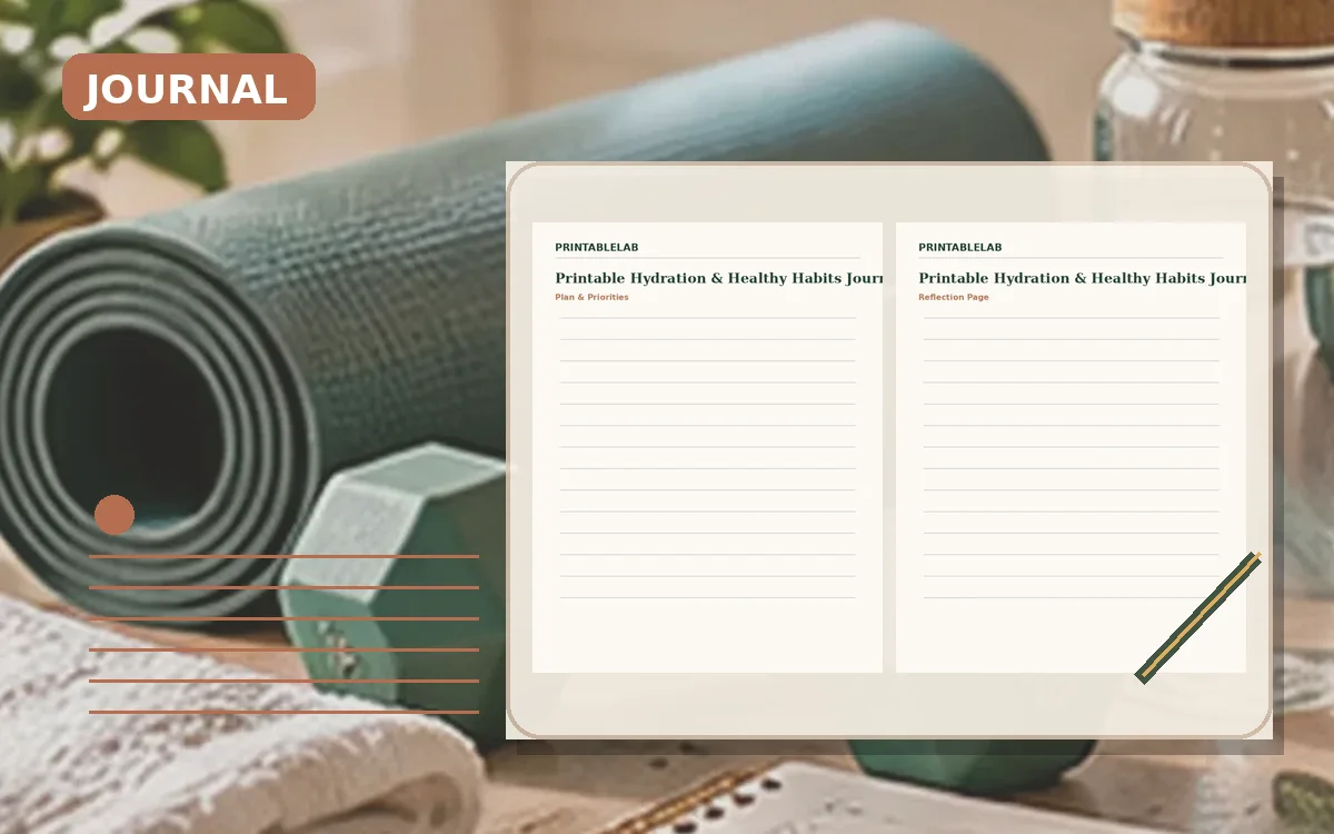 Printable Hydration & Healthy Habits Journal cover