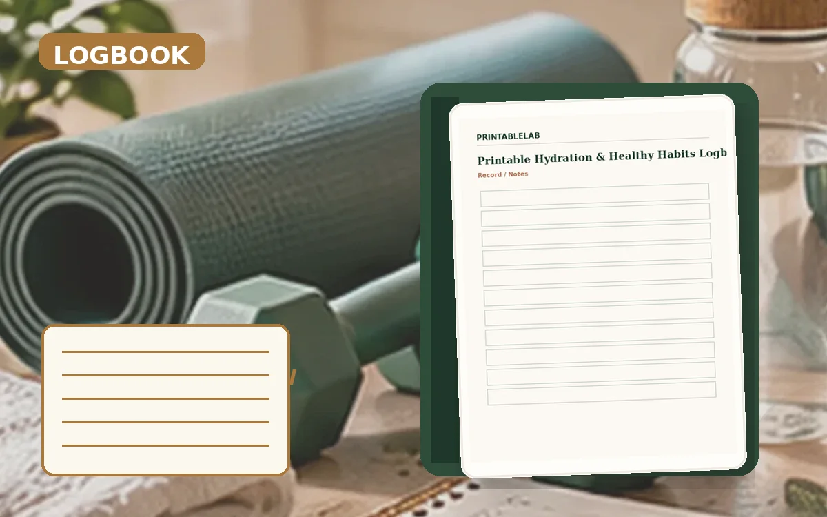 Printable Hydration & Healthy Habits Logbook cover