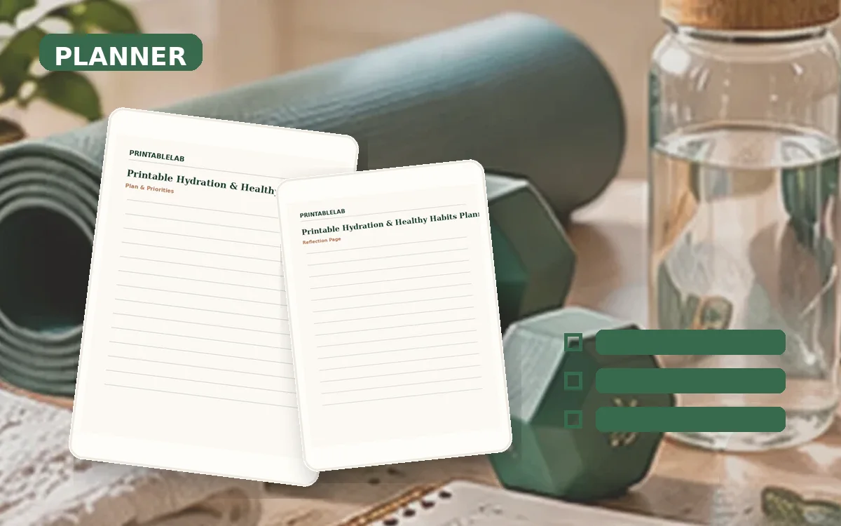 Printable Hydration & Healthy Habits Planner cover