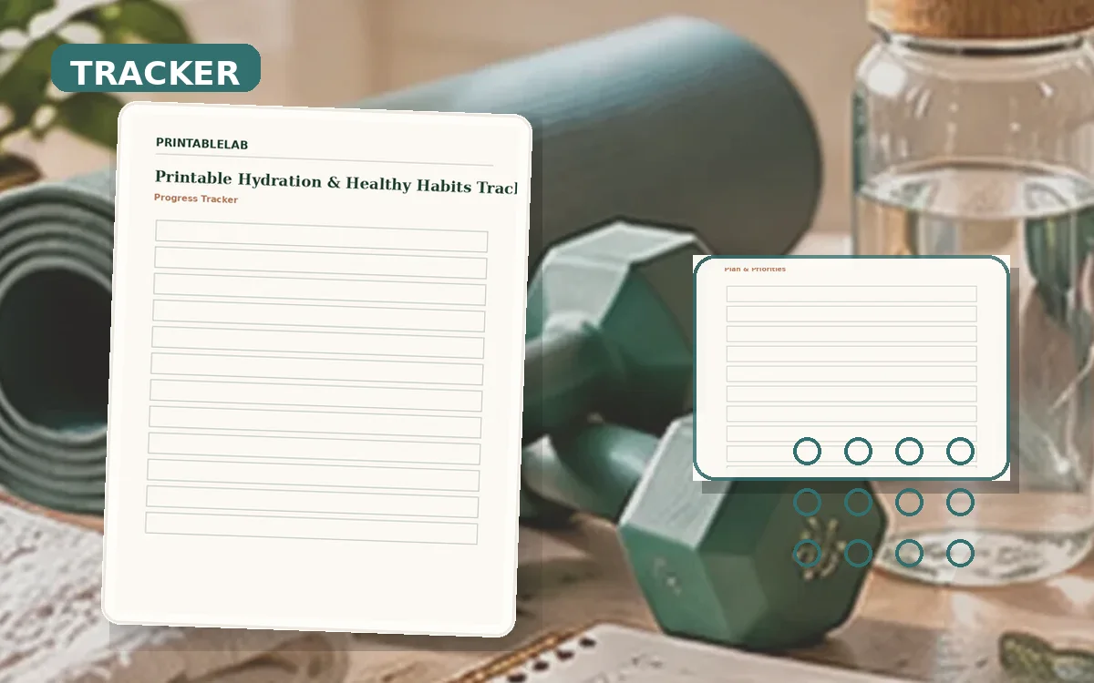 Printable Hydration & Healthy Habits Tracker cover