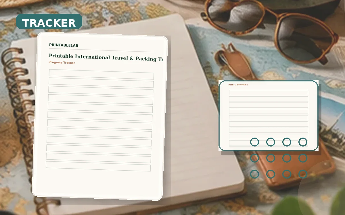 Printable International Travel & Packing Tracker cover