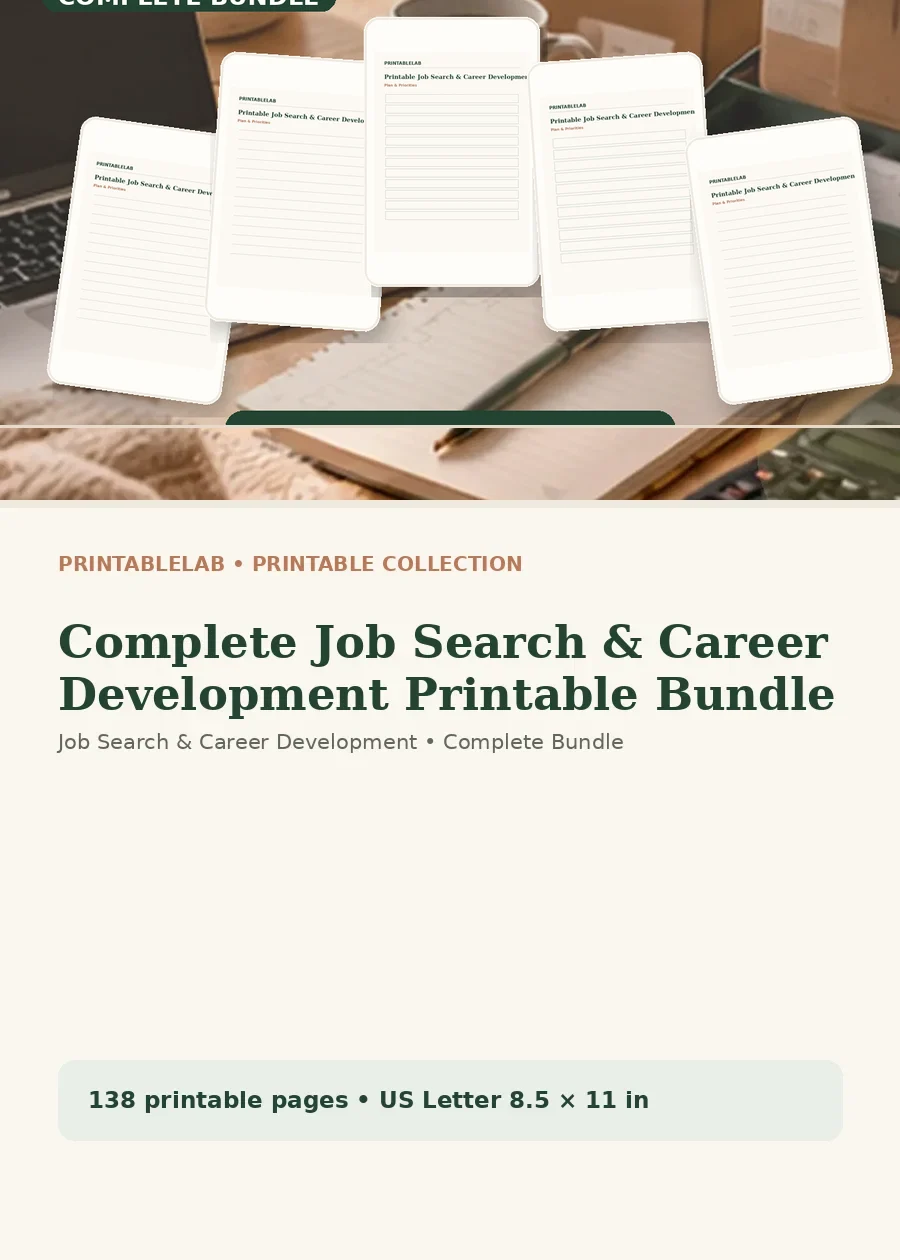 Complete Job Search & Career Development Printable Bundle cover