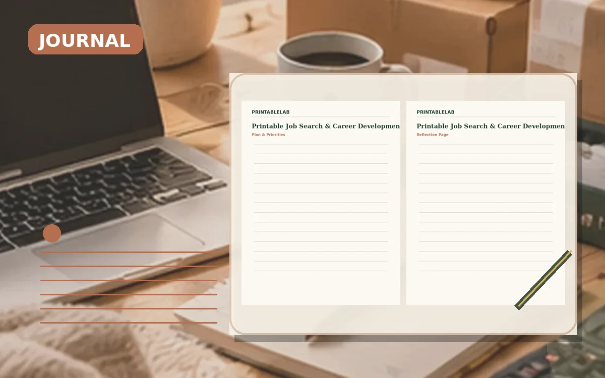 Printable Job Search & Career Development Journal cover