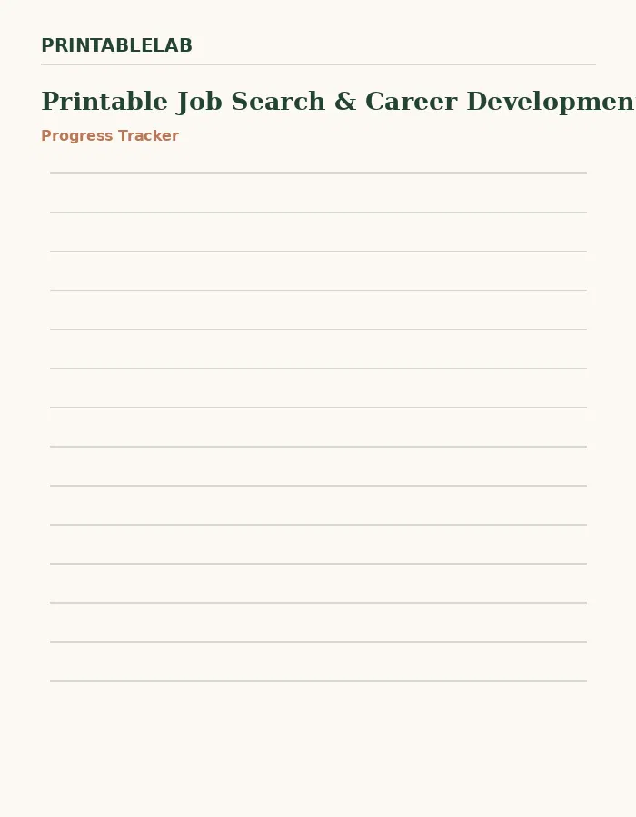 Printable Job Search & Career Development Journal preview 3