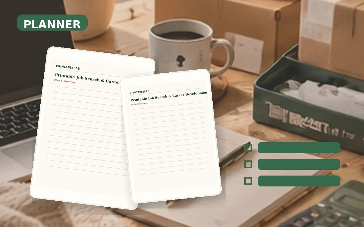 Printable Job Search & Career Development Planner cover