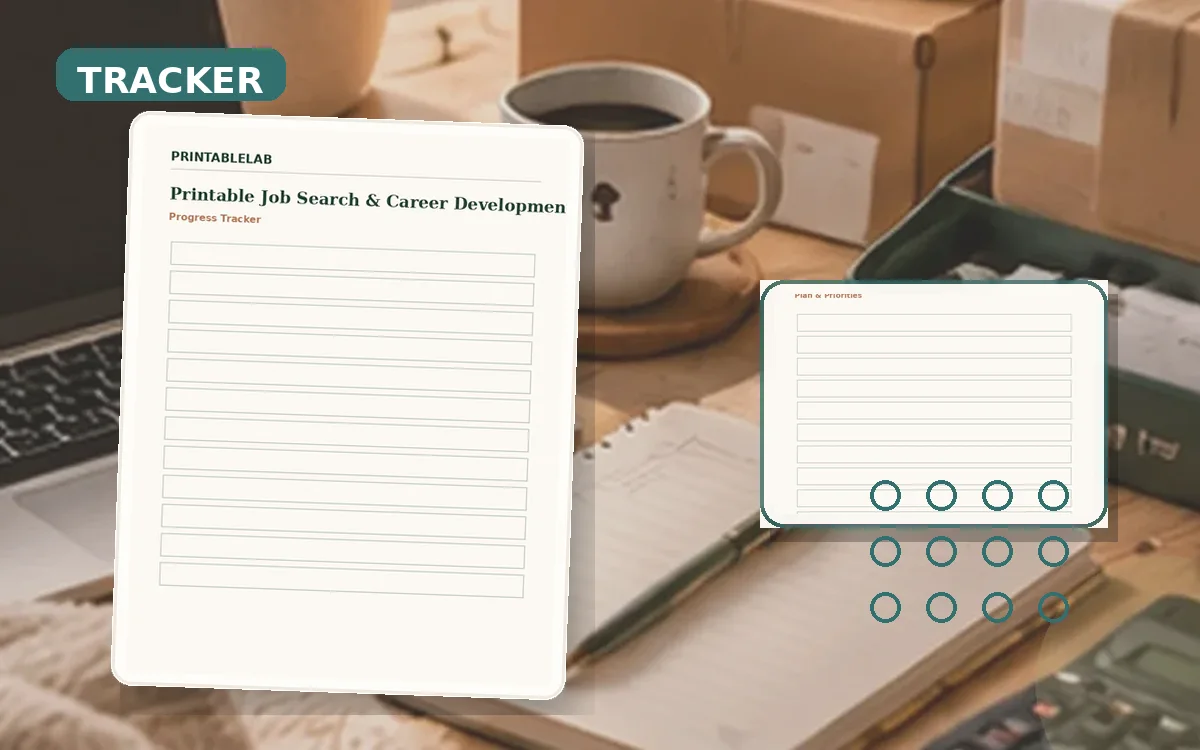 Printable Job Search & Career Development Tracker cover