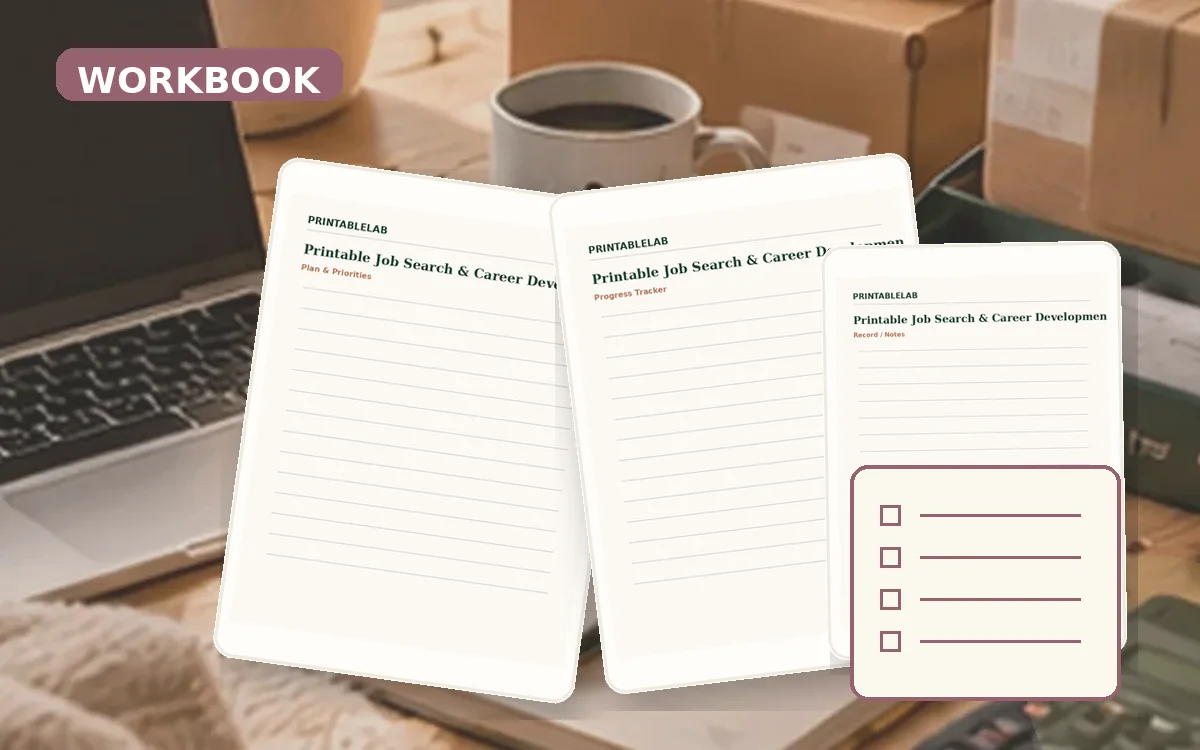 Printable Job Search & Career Development Workbook cover