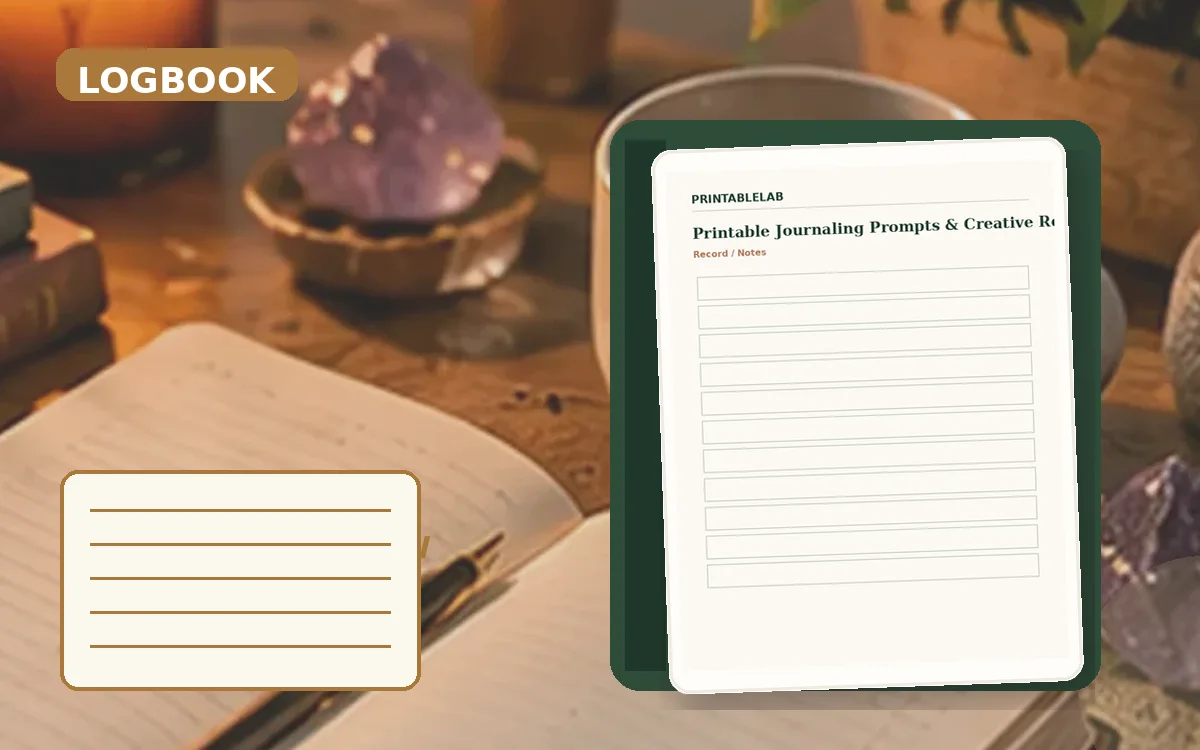 Printable Journaling Prompts & Creative Reflection Logbook cover