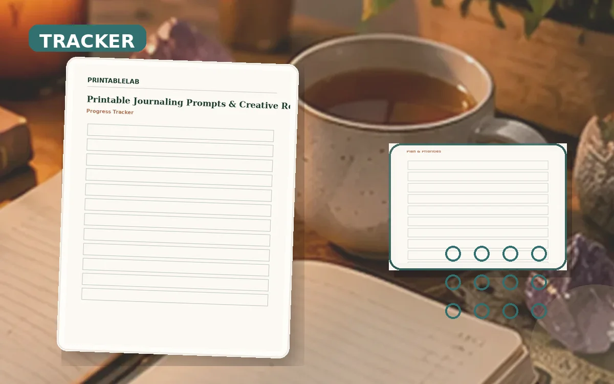 Printable Journaling Prompts & Creative Reflection Tracker cover
