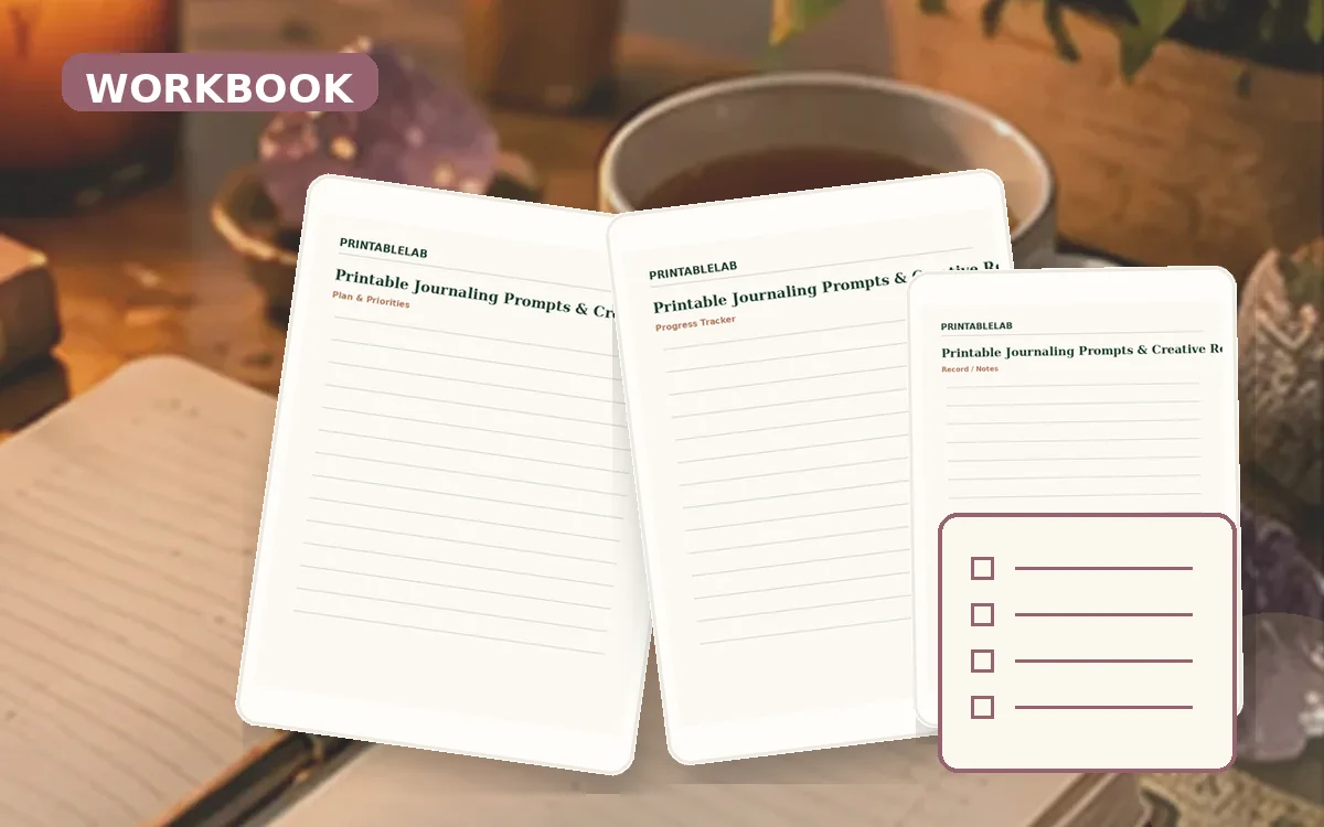 Printable Journaling Prompts & Creative Reflection Workbook cover