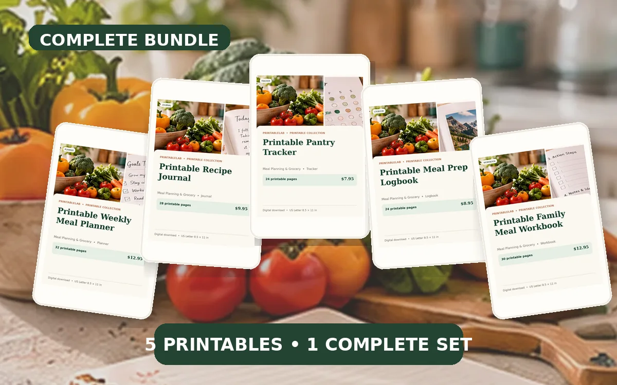Complete Meal Planning & Grocery Printable Bundle cover