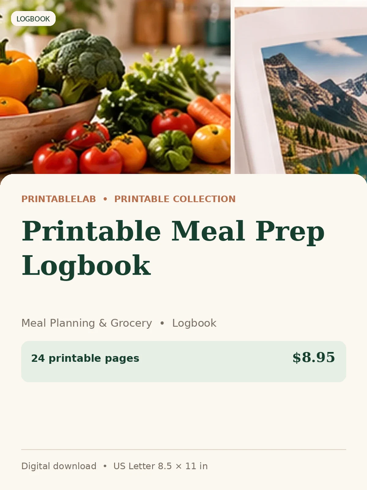 Printable Meal Prep Logbook preview 1