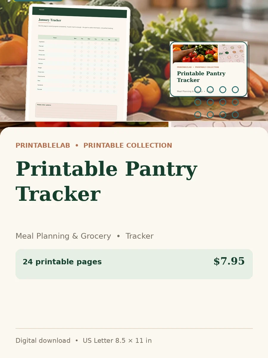 Printable Pantry Tracker cover