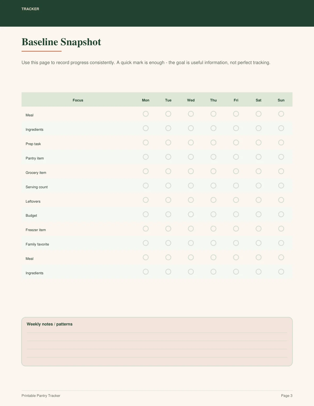 Printable Pantry Tracker preview 2