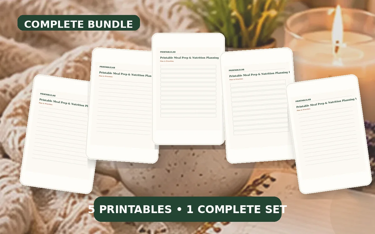 Complete Meal Prep & Nutrition Planning Printable Bundle cover