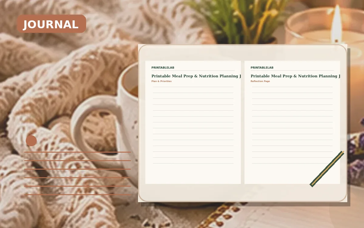 Printable Meal Prep & Nutrition Planning Journal cover